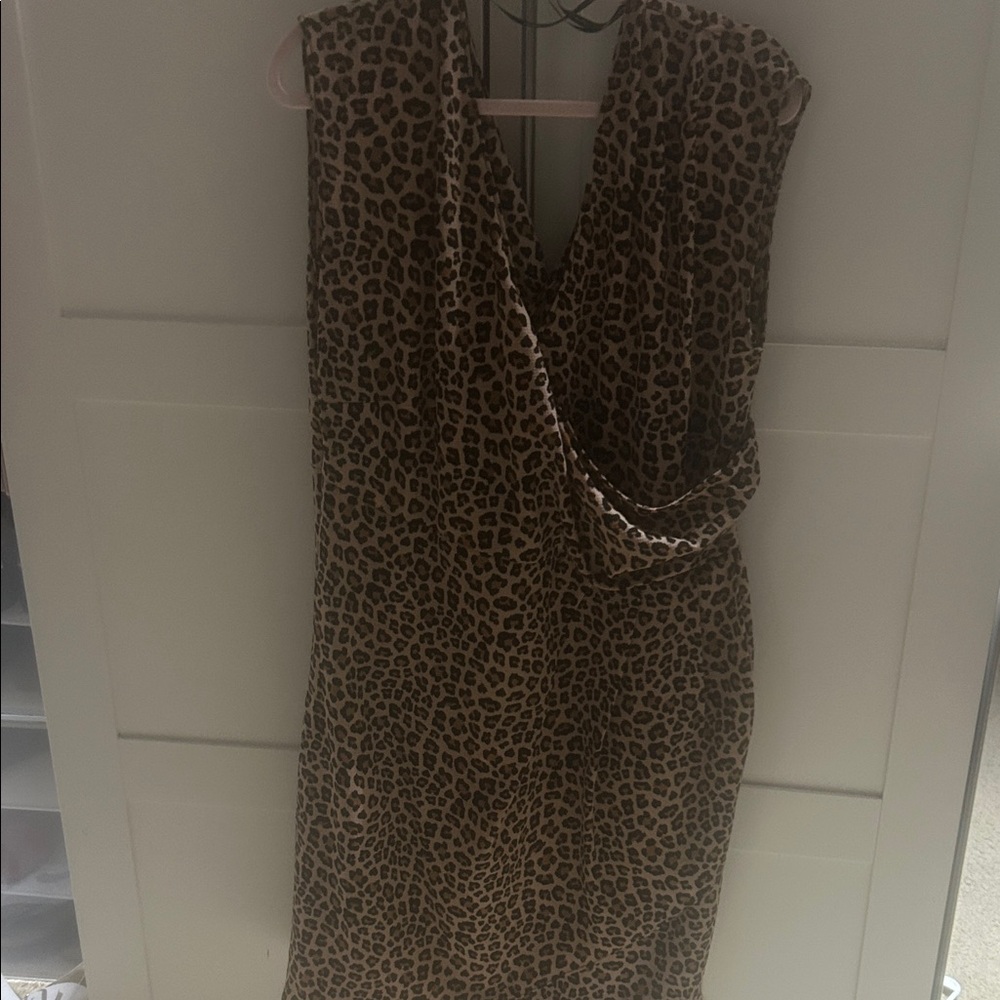 City Chic Leopard Asymmetrical Dress